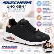 Skechers Uno gen 1 - shimmer wave - black gold image