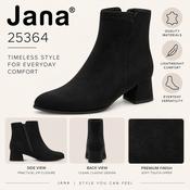 Jana 25364 - Black Vegan Ankle Boot