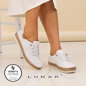 Lunar Evie white leather plimsole image