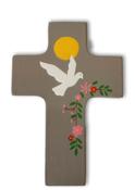 Grey Dove Of Peace Wooden Cross