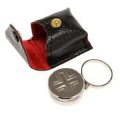 Chrismatory Set: Single Oil Stock With Ring In Leather Case