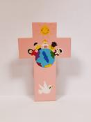 Small Pink Children of the World Cross