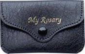 Black Imitation Leather Rosary Purse