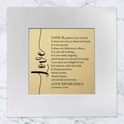 “Love is” – Words of wisdom Gold Metal Plate Art image