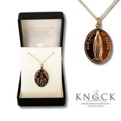 Knock Apparition 9ct Yellow Gold Medal &amp;amp; Chain (1 inch)