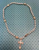 White Bead Rosary Bracelet