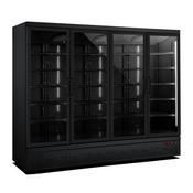 REFRIGERATOR 4 GLASS DOORS BLACK JDE-2025R BL  *TRANSPORT ON REQUEST*  **Note: there is a higher inrush current, which makes a circuit breaker with ty image