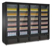 REFRIGERATOR 4 GLASS DOORS BLACK CEB-2000R BL   *TRANSPORT ON REQUEST*