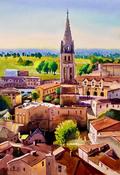 A4, Saint-Émilion, Bordeaux, France - Original A4 Watercolour Painting