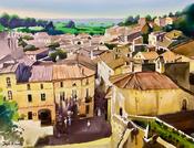 A3, Saint-Émilion, Bordeaux, France - Original A3 Watercolour Painting