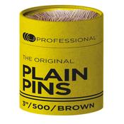 LJ Professional Plain Pins Brown 3"