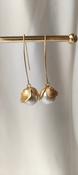BLÁTH - Matte Gold Pearl Drop Earrings image