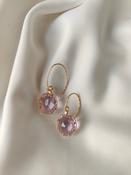 Layla - Crystal Gem Drop Earrings - Pink