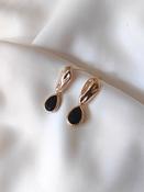 Kacey - Gold Gem Earrings - Black image
