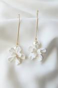 ALORA - Statement Pearl &amp; Flower Bridal Earrings image