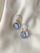 Layla - Crystal Gem Drop Earrings - Soft Blue