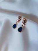Kacey - Gold Gem Earrings - Royal Blue image