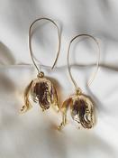 KELSIE - Gold Floral &amp; Pearl Drop Earrings image
