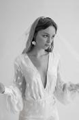 BLANCHE SILVER - Statement Floral Bridal Earrings image