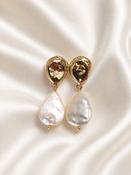 ELSIE - Gold Pearl Drop Earrings image