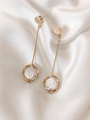GLORIA - Pearl &amp; Gold Drop Earrings image