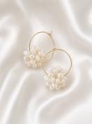 Millie  - Cluster Pearl Hoop Bridal Earrings image