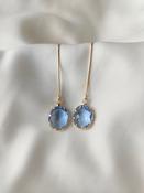 Cayla - Crystal Gem Drop Earrings - Soft Blue