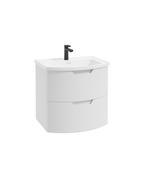 SONAS Arc 60cm Matt White 2 Drawer Wall Hung Vanity Unit image