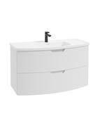 SONAS Arc 100cm Matt White 2 Drawer Wall Hung Vanity Unit image