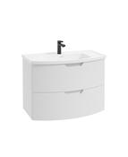 SONAS Arc 80cm Matt White 2 Drawer Wall Hung Vanity Unit image
