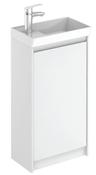 SONAS Dijon 45cm Gloss White Floor Standing Cloakroom Pack with Mirror image