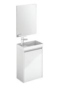 SONAS Dijon 45cm Gloss White Wall Hung Cloakroom Pack with Mirror image