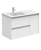 SONAS Dijon 90cm Gloss White Wall Hung Vanity Unit image