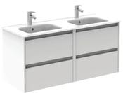 SONAS Smart 120cm Gloss White Wall Hung 4 Drawer Double Vanity Unit image