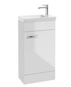 SONAS Charm 45cm Gloss White Floor Standing Cloakroom Vanity Unit- Chrome Hardware image