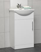 SONAS Belmont Gloss White 45cm 1 Door Floor Standing Vanity Unit- Chrome Hardware image