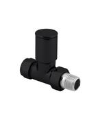 SONAS Black Round Head Straight Radiator Valves image