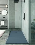 Rectangle Anthracite Sand Slate Shower Tray &amp; Grid image