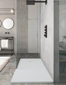 Square White Sand Slate Shower Tray &amp; Grid image