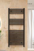 Greenstar Matt Black Straight Heated Towel Rail image