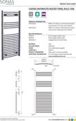 SONAS Curved Anthracite Heated Towel Rail image