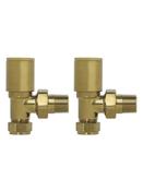 SONAS Angled Radiator Valve Round Head Brushed Gold image