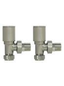 SONAS Angled Radiator Valve Round Head Brushed Nickel image