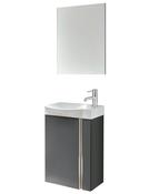 SONAS Prague 45cm Gloss Grey Wall Hung Vanity Pack with Mirror image