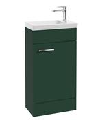SONAS Charm 45cm Matt Green Floor Standing Cloakroom Vanity Unit- Chrome Hardware image