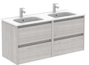 SONAS Smart 120cm Sandy Grey Wall Hung 4 Drawer Double Vanity Unit image
