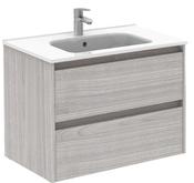 SONAS Smart 80cm Sandy Grey Wall Hung 2 Drawer Vanity Unit image