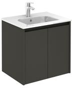 SONAS Smart 60cm Gloss Grey Wall Hung 2 Door Vanity Unit image