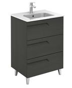 SONAS Brava 60cm Nature Grey 3 Drawer Floor Standing Vanity Unit image