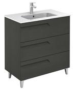 SONAS Brava 80cm Nature Grey 3 Drawer Floor Standing Vanity Unit image